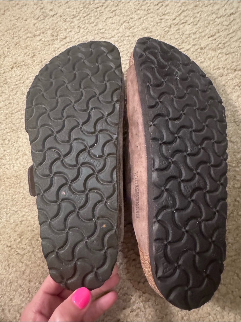 Birkenstock Brown Double-Buckle Suede Slide Sandals - Picture 2 of 3